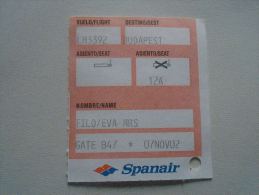 Hungary - SPANAIR Boarding Pass TRANSIT  Budapest    D137231.8 - Cartes D'embarquement