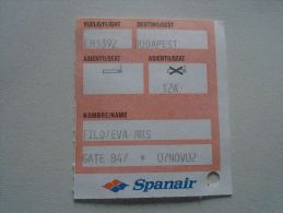 Hungary - SPANAIR Boarding Pass TRANSIT  Budapest    D137231.8 - Tarjetas De Embarque