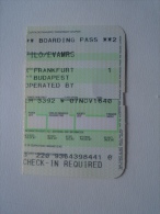 Boarding Pass  -FRANKFURT  -Budapest   D137231.11 - Cartes D'embarquement