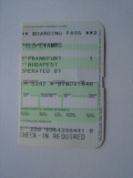 Boarding Pass  -FRANKFURT  -Budapest   D137231.11 - Tarjetas De Embarque