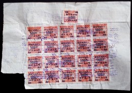 CHINA CHINE CINA  1949.9.20.SHANGHAI DOCUMENT WITH SHANGHAI REVENUE STAMP  FISCAL 500 YUANAN HIGH VALUE X21 - Lettres & Documents