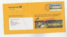 2009 Germany BERLIN WALL FALL  20th Anniv Illus ADVERT POSTAL STATIONERY COVER  Ddr Flag  Stamps - Private Covers - Used