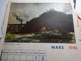 Page Calendrier Mars 1940 Des Ateliers De Constructions électriques De Charleroi(ACEC) - Tamaño Pequeño : 1921-40