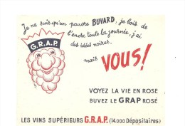 Buvard G.R.A.P. Voyez La Vie En Rose, Buvez Le GRAP Rosé Les Vins Supérieurs G.R.A.P. - Schnaps & Bier