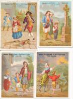 Lot De 4 Chromos Dorées Enfants Maison Gautier Le Mans - Otros & Sin Clasificación