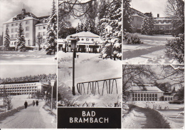 AK Bad Brambach - Mehrbildkarte - Sanatorium Joliot Curie - Fucik-Heim - Radon-Quelle - Winter (21561) - Bad Brambach