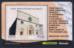 2010 ITALIA REPUBBLICA "BASILICA DI SANTA MARIA DI COLLEMAGGIO" TESSERA FILATELICA - Cartes Philatéliques