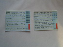 Romania   2 Pcs  Train  Tickets   2012  Curtici -Arad   - D137274 - Europe