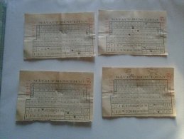 Hungary   Lot Of 4 Pcs  MÁVAUT    Bus    Tickets    Ca 1950-60  - D137275 - Europa