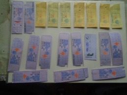 Hungary   Old  Tram Bus  Metro  Tickets   Ca 15 Pcs   Ca 1980-90's  - D137301 - Europe