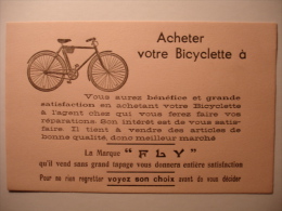 BUVARD ANCIEN - ACHETER VOTRE BICYCLETTE A LA MARQUE "FLY" - Vélo Bicycle Deux Roues Bike - Transport