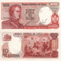 CHILE   10'000  Escudos ,       P148   ND    UNC - Chile