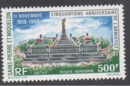 Saint-Pierre Et Miquelon - PA 42 - 50 Ans De L'armistice : Monument Aux Morts - - Unused Stamps