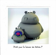 Carte Fantaisie - Enfant - Prêt Pour Le Lancer De Tétine ? - Hippopotame - Hippopotames - - Flusspferde