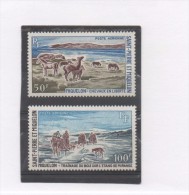 Saint-Pierre Et Miquelon - PA 44/45 - Chevaux En Liberté à Miquelon, Traînage Du Bois Sur L'étang De Mirande - - Unused Stamps