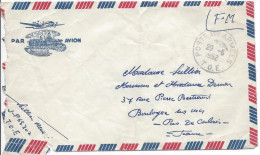 POSTE AUX ARMEES T.O.E. 29/6/1952 SP 65302 Franchise Pour Boulogne Par Avion - Guerra De Indochina/Vietnam