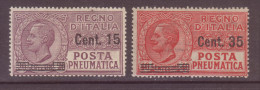 PN 10+11 Posta Pneumatica 1927: 15c./20c.ù35c./40c.linguellati-Catalogo E.62 - Pneumatic Mail