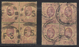 Great Britain 1902-10 Cancelled, Blocks, Sc# , SG 232, 232b - Usati