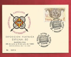 EXFILNA ASAMBLEA NACIONAL DE FILATELIA BARCELONA 1980 CORREO A CABALLO DIA DEL SELLO PONY EXPRESS UN COURRIER À Cheval - Commemorative Panes