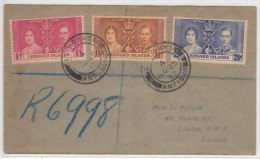 Leeward Islands Coronation FDC Regd. 1937 To England, Great Britain - Leeward  Islands