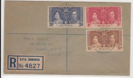 Dominica Coronation FDC Regd. 1937 To England - Dominica (...-1978)