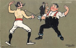 LES SPORTS - L'Escrime, Carte Illustrée Par Charles Beauvais. - Escrime