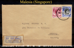 Malesia-SP0008 (Busta, Via Aerea, Da Singapore A Antwerp - Belgio). - Federation Of Malaya