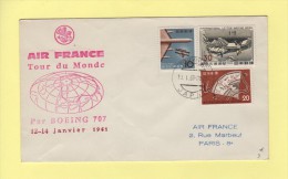 Air France - Tour Du Monde - Boeing 707 - Janvier 1961 - 1960-.... Cartas & Documentos
