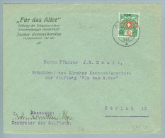 Heimat ZH Adliswil 1928-07-25 Portofreiheit-Brief "Für Das Alter" Zu#12A Gr#928 - Franchise