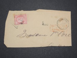 LEVANT - N° 57 Sur Large Fragment Affranchi Le 1 Janv 1873 à Constantinople Avec Griffe Paquebots Méditerranée - P16672 - Cartas & Documentos