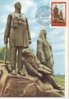 37260- LUPENI- MINERS MONUMENT, MINERS BATTLES ANNIVERSARY, MAXIMUM CARD, OBLIT FDC, 1979, ROMANIA - Cartes-maximum (CM)