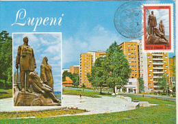 37261- LUPENI- MINERS MONUMENT, MINERS BATTLES ANNIVERSARY, MAXIMUM CARD, 1979, ROMANIA - Cartes-maximum (CM)