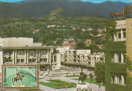 37262- DEVA- CENTRAL SQUARE, STATUE, PANORAMA, MAXIMUM CARD, 1978, ROMANIA - Maximum Cards & Covers