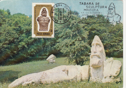 37265- MAGURA SCULPTURE CAMP, KING BUREBISTA STATUE, MAXIMUM CARD, 1981, ROMANIA - Maximumkarten (MC)