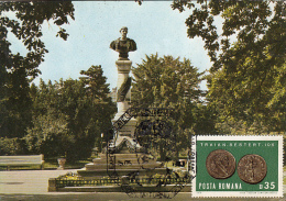 37270- DROBETA TURNU SEVERIN- EMPEROR TRAJAN'S STATUE, MAXIMUM CARD, 1983, ROMANIA - Tarjetas – Máximo