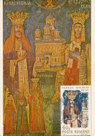 37273- PRINCE NEAGOE BASARAB OF WALLACHIA, PORTRAIT, FRESCO, MAXIMUM CARD, 1971, ROMANIA - Cartes-maximum (CM)