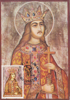 37308- PRINCE STEPHEN THE GREAT OF MOLDAVIA, PORTRAIT, FRESCO, MAXIMUM CARD, OBLIT FDC, 1993, ROMANIA - Maximum Cards & Covers