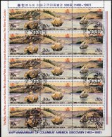 500 Jahre Entdeckung Amerika Schiffe Korea 1988 Korea 2902/4 15-KB O 30€ Santa Maria Hoja Hb Bloc Ship Sheetlet Bf Corea - Other (Sea)