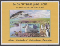 T.A.A.F. :Faune - Oiseaux : Grand Albatros (Diomedea Exulans) , - "Salon Du Timbre Et De L'Ecrit" - Hojas Bloque