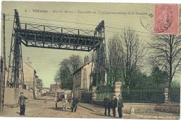 77 SEINE ET MARNE - VILLENOY Rue De Meaux, Passerelle Du Transporteur Aérien, Carte Toilée - Villenoy