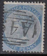 Jamaica Used 1870, 1p Crown CC Wmk. Postmark - Jamaica (...-1961)