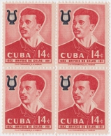 1958-173 CUBA REPUBLICA 1958. 14c Ed.757. BRINDIS DE SALAS. MUSICA MUSIC. BLOCK 4 MNH - Neufs