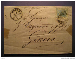 Modena 1870 To Genova 18 Cancel Stamp On Folded Letter Cover ITALY Italia - Sonstige & Ohne Zuordnung