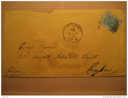 1874 Livorno Cagliari Sardegna Cerdeña 1 Sello Stamp 20c Sobre Cover Enveloppe Italy Italia - Sonstige & Ohne Zuordnung