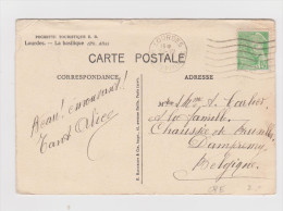 Mercure 45ct Vert Seul Sur Carte De Lourdes Pour Belgique 1939 Vue De La Basilique - 1938-42 Mercurius