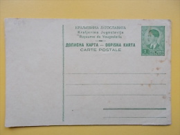 D 663 - DOPISNICA, CARTE POSTALE, KRALJEVINA JUGOSLAVIJA - Lettres & Documents