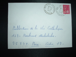 LETTRE TP MARIANNE DE BEQUET 0,50 OBL.1-10-1973 GIRANCOURT (88 VOSGES) + VIGNETTE CONTRE LA TUBERCULOSE 1972 1973 - Covers & Documents