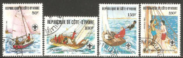 Ivory Coast 1982 Mi# 728-731 Used - Scouting Year / Scouts Sailing - Usados