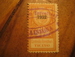 ???LLINZONA Ticino 1932 Controllo Forestiere Revenue Fiscal Tax Postage Due Official ITALY Italia - Revenue Stamps