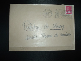 LETTRE TP MARIANNE DE BEQUET 0,80 OBL.MEC. VARIETE 16-1-1975 PONT A MOUSSON (54 MEURTHE ET MOSELLE) - 1971-1976 Marianne De Béquet